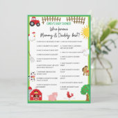 Einladung für Baby Shower-Dusche für Landtiere (Stehend Vorderseite)