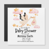 Einladung für Baby- und Storchendusche (Vorne/Hinten)