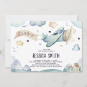 Einladung für Babydusche mit Wasserfarbe (Vorderseite)