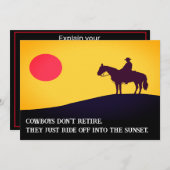 Einladung für Cowboy, Pferde und Sonnenuntergänge (Vorne/Hinten)