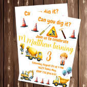 Einladung für den Kindergeburtstag von Baulastwage