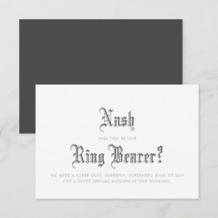 Einladung für den Ringträger in Blackletter-Schrif