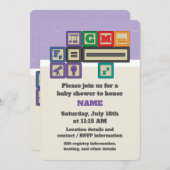 Einladung für die Kinderdusche eines zukünftigen P (Vorne/Hinten)