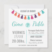 Einladung für die unterhält Hochzeit mit Farbe und (Vorderseite)