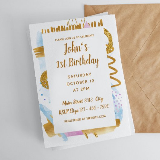 Einladung für ein einfaches Baby zum Geburtstag