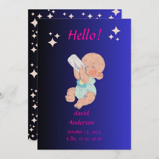 Einladung für eine Babydusche (Vorne/Hinten)