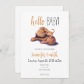 Einladung für eine Babydusche von Lion (Vorne/Hinten)