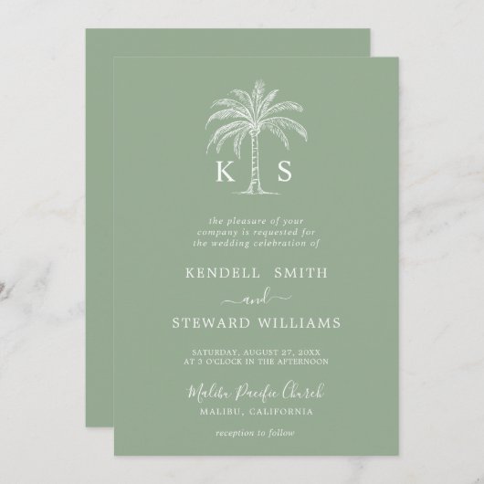 Einladung für eine benutzerdefinierte Monogram-Hoc (Vorne/Hinten)