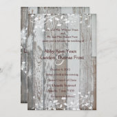 Einladung für eine Hochzeit mit blassem altem Holz (Vorne/Hinten)