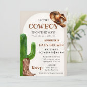 Einladung für eine kleine Cowboy-Dusche (Stehend Vorderseite)