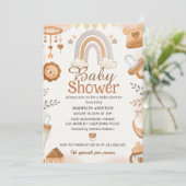 Einladung für eine neutrale Babydusche | Niedlich (Stehend Vorderseite)