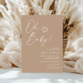 Einladung für eine neutrale Minimalistische Babydu