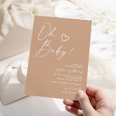 Einladung für eine neutrale Minimalistische Babydu