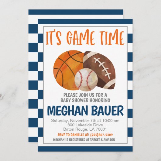 Einladung für eine Sporthinderdusche (Vorne/Hinten)