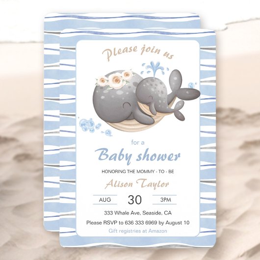 Einladung für eine Whale-Babydusche