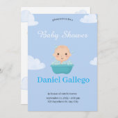 Einladung für einen Baby Shower Boy - Sweet (Vorne/Hinten)