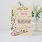 Einladung für Fest von 15 Jahren (Stehend Vorderseite)