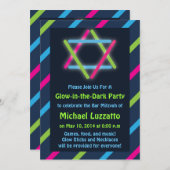 Einladung für Glow-in-the-Dark Bar & Bat Mitzvah (Vorne/Hinten)