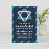 Einladung für Glow-in-the-Dark Bar Mitzvah (Stehend Vorderseite)
