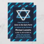 Einladung für Glow-in-the-Dark Bar Mitzvah (Vorne/Hinten)