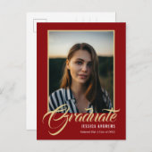 Einladung für Graduate Modernes bearbeitbares Foto (Vorne/Hinten)