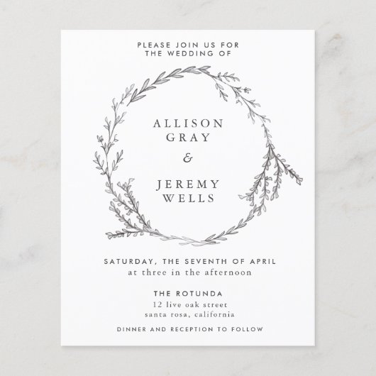 Einladung für Hochzeiten Budget Flyer (Vorne)