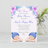 Einladung für Ihre Twin Boys Baby Dusche (Stehend Vorderseite)