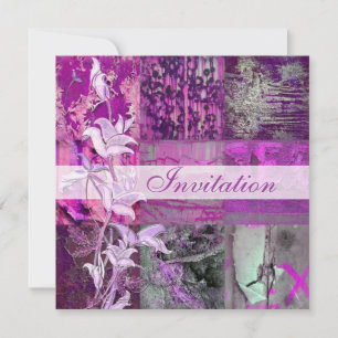 Einladung für jeden Anlass Lila Straßen-Patch flor