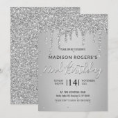 Einladung für junge Mädchen oder Dame-Glitzer (Vorne/Hinten)