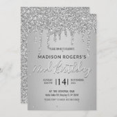 Einladung für junge Mädchen oder Dame-Glitzer (Vorne/Hinten)