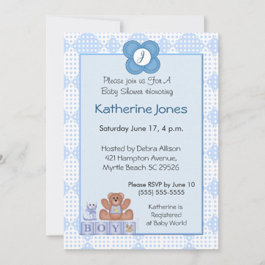 Einladung für Jungen (Vorderseite)