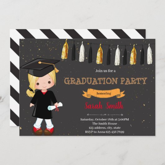 Einladung für Kinder vor der Schule Abschluss (Vorne/Hinten)