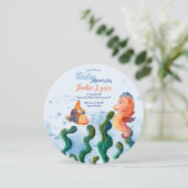 Einladung für kleine Seepferd-Babydusche (Stehend Vorderseite)