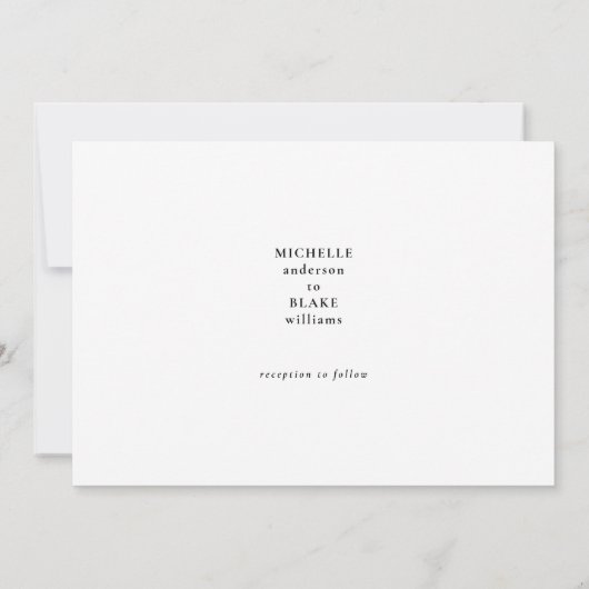 Einladung für leichte und einfache monogramm B/W-E (Rückseite)