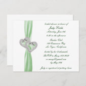 Einladung für Limone Herz Bridal Dusche (Vorne/Hinten)