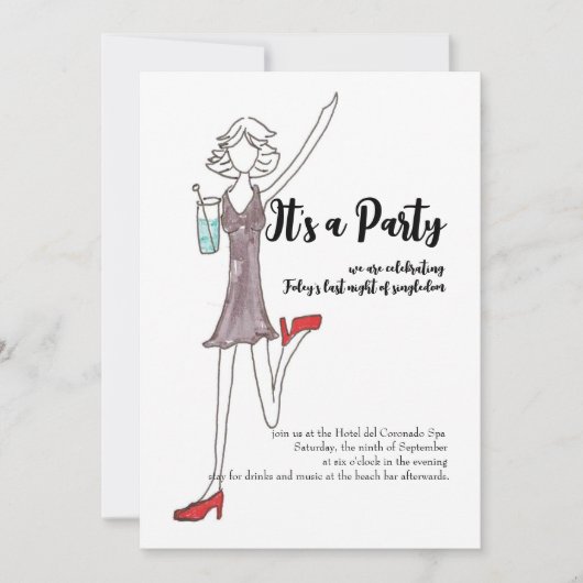 Einladung für Mädchen (Vorderseite)