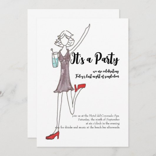 Einladung für Mädchen (Vorne/Hinten)