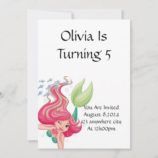 EINLADUNG FÜR MÄDCHEN AM GEBURTSTAG (Vorderseite)