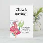 EINLADUNG FÜR MÄDCHEN AM GEBURTSTAG (Stehend Vorderseite)