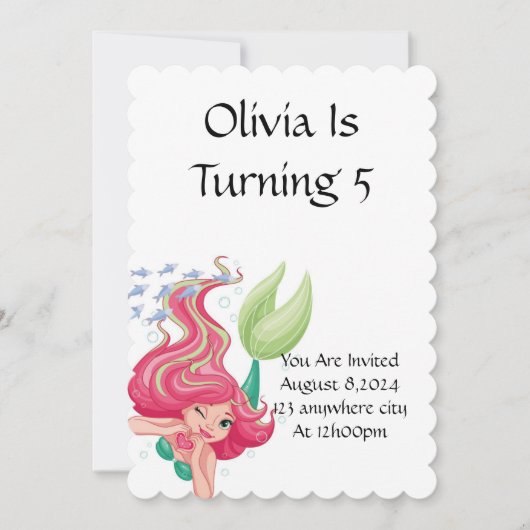 EINLADUNG FÜR MÄDCHEN AM GEBURTSTAG (Vorderseite)