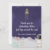 Einladung für Mädchen auf dem Raketenschiff Galaxy (Rückseite)