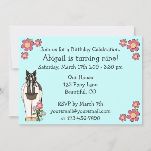 Einladung für Mädchen zum Geburtstag (Vorderseite)