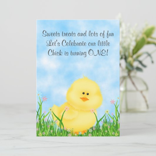 Einladung für Mädchen zum niedlichen Kind am 1. Ge (Stehend Vorderseite)