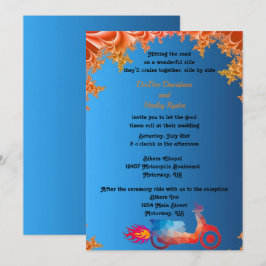 Einladung für mehrfarbige Motorradhochzeiten