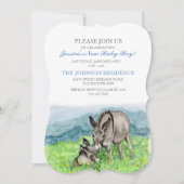 Einladung für Miniatur-Donkey-Babydusche (Vorderseite)