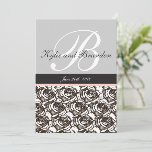 Einladung für Monogramm (Stehend Vorderseite)