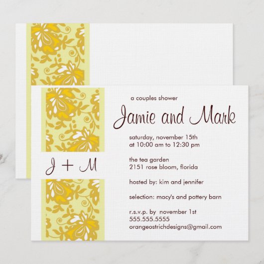 Einladung für Monogramm Paare (Vorne/Hinten)