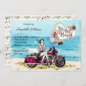 Einladung für Motorrad-Bridal-Dusche (Vorne/Hinten)