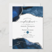Einladung für Navy und Silver Agate Couples (Vorderseite)