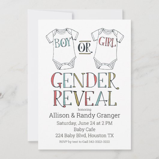 Einladung für niedliche Jungen oder Mädchen (Vorderseite)